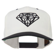 Diamond Embroidered Snapback Two Tone Cap