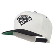 Diamond Embroidered Snapback Two Tone Cap