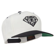 Diamond Embroidered Snapback Two Tone Cap