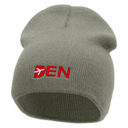 Den Embroidered 8 inch Acrylic Short Blank Beanie - Grey OSFM