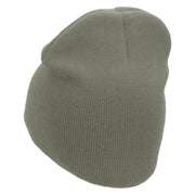 Den Embroidered 8 inch Acrylic Short Blank Beanie - Grey OSFM