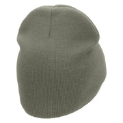 Den Embroidered 8 inch Acrylic Short Blank Beanie - Grey OSFM