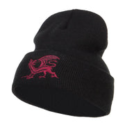 Dragon Emblem Embroidered Long Beanie