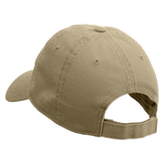 Oh My God Bubble Embroidered Garment Washed Cotton Twill Cap - Khaki OSFM