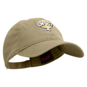 Oh My God Bubble Embroidered Garment Washed Cotton Twill Cap - Khaki OSFM