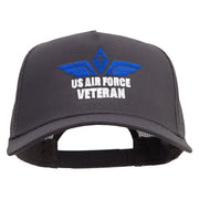 Air Force Wing Veteran Embroidered Five Panels Pro Style Trucker Mesh Cap