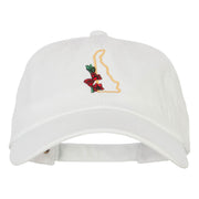 Delaware Peach Blossom with Map Embroidered Unstructured Washed Cap