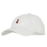 Delaware Peach Blossom with Map Embroidered Unstructured Washed Cap