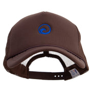 Water Wave Embroidered Summer Foam Mesh Trucker Cap - Chocolate OSFM