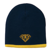 Diamond Embroidered Short Beanie