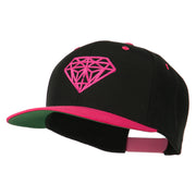 Diamond Embroidered Snapback Two Tone Cap