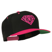 Diamond Embroidered Snapback Two Tone Cap