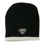 Diamond Embroidered Short Beanie