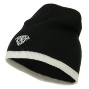 Diamond Embroidered Short Beanie