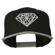 Diamond Embroidered Snapback Two Tone Cap