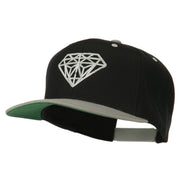 Diamond Embroidered Snapback Two Tone Cap