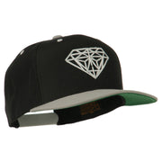 Diamond Embroidered Snapback Two Tone Cap