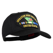 Operation Joint Endeavor United States Patched Solid Cotton Twill 5 Panel Prostyle Snap Cap - Black OSFM