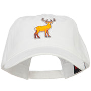 Deer Wild Animal Patched Washed Cotton Twill Cap