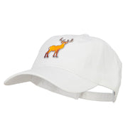 Deer Wild Animal Patched Washed Cotton Twill Cap