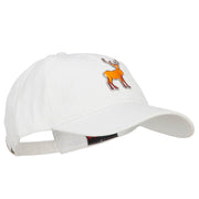 Deer Wild Animal Patched Washed Cotton Twill Cap