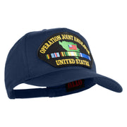Operation Joint Endeavor United States Patched Solid Cotton Twill 5 Panel Prostyle Snap Cap - Navy OSFM