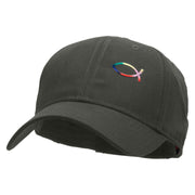 Rainbow Jesus Fish Christian Patched Low Profile Cap - Charcoal OSFM