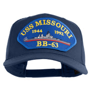 USS Missouri BB 63 Blue Patched Solid Cotton Twill 5 Panel Prostyle Snap Cap - Navy OSFM