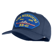 USS Missouri BB 63 Blue Patched Solid Cotton Twill 5 Panel Prostyle Snap Cap - Navy OSFM
