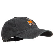 Deer Wild Animal Patched Washed Cotton Twill Cap