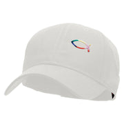 Rainbow Jesus Fish Christian Patched Low Profile Cap - White OSFM