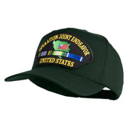 Operation Joint Endeavor United States Patched Solid Cotton Twill 5 Panel Prostyle Snap Cap - Dark Green OSFM
