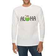 Aloha Graphic Long Sleeve Crewneck Tee - White XS