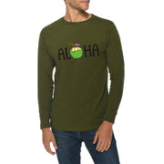 Aloha Graphic Long Sleeve Crewneck Tee - Army-Green XS