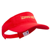 Leopard Gecko Embroidered Pro Style Cotton Twill Washed Visor - Red OSFM