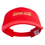 Leopard Gecko Embroidered Pro Style Cotton Twill Washed Visor - Red OSFM