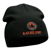 Desert Flame Logo Embroidered Short Knitted Beanie