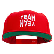 Yeah Yeah Logo Embroidered Wool Blend Prostyle Snapback - Red OSFM