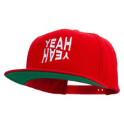 Yeah Yeah Logo Embroidered Wool Blend Prostyle Snapback - Red OSFM