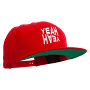 Yeah Yeah Logo Embroidered Wool Blend Prostyle Snapback - Red OSFM