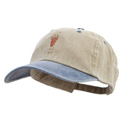 Bear's Footprint Embroidered Pigment Dyed Wash Cap - Khaki-Navy OSFM