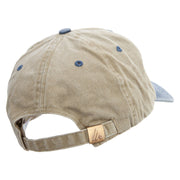 Bear's Footprint Embroidered Pigment Dyed Wash Cap - Khaki-Navy OSFM