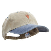 Bear's Footprint Embroidered Pigment Dyed Wash Cap - Khaki-Navy OSFM