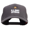 Star Army Veteran Embroidered Solid Cotton Twill Pro Style Cap - Charcoal OSFM