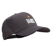 Star Army Veteran Embroidered Solid Cotton Twill Pro Style Cap - Charcoal OSFM