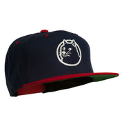 Dog Face Embroidered Flat Bill Snapback Cap