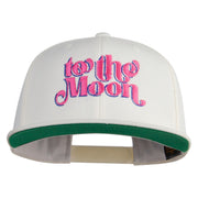 To The Moon Embroidered Wool Blend Prostyle Snapback