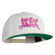 To The Moon Embroidered Wool Blend Prostyle Snapback