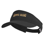 Leopard Gecko Embroidered Pro Style Cotton Twill Washed Visor - Black OSFM