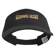 Leopard Gecko Embroidered Pro Style Cotton Twill Washed Visor - Black OSFM